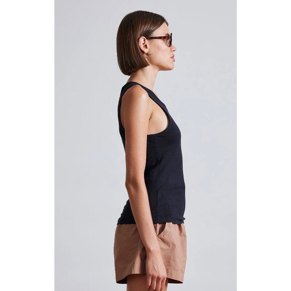 APIECE APART Savina Razor Tank Top in Black XS - Picture 3 of 6